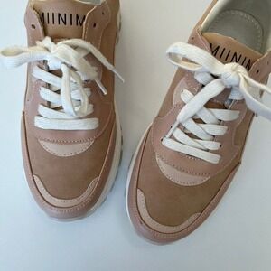 MIINIML Beige‎ Chunky Sneakers, Low Profile Shoes, Size 7 US, 5 UK, Casual F0